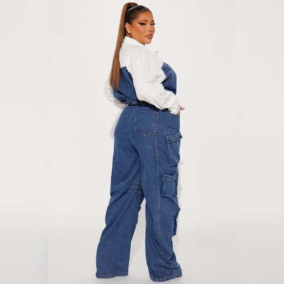 Fashion nova denim jumpsuit - Picture 6 of 13
